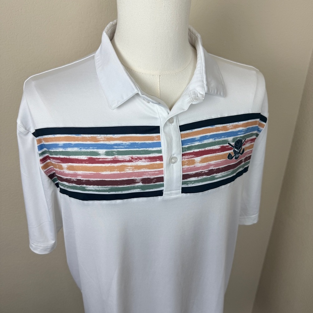 Tattoo Golf Men's Clubhouse Cool-Stretch Golf Shirt, White, XL - Picture 3 of 9